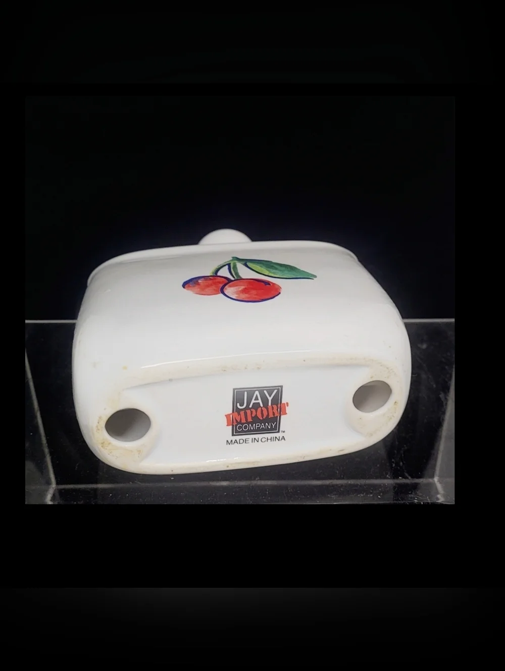 1990s Jay Import/CorningWare Fruit Basket Ceramic Napkin Holder